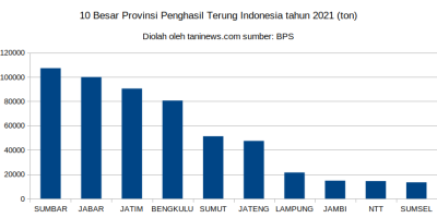 Produksi Terung Indonesia tahun 2021