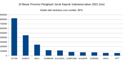 Produksi Jeruk Keprok Indonesia tahun 2021